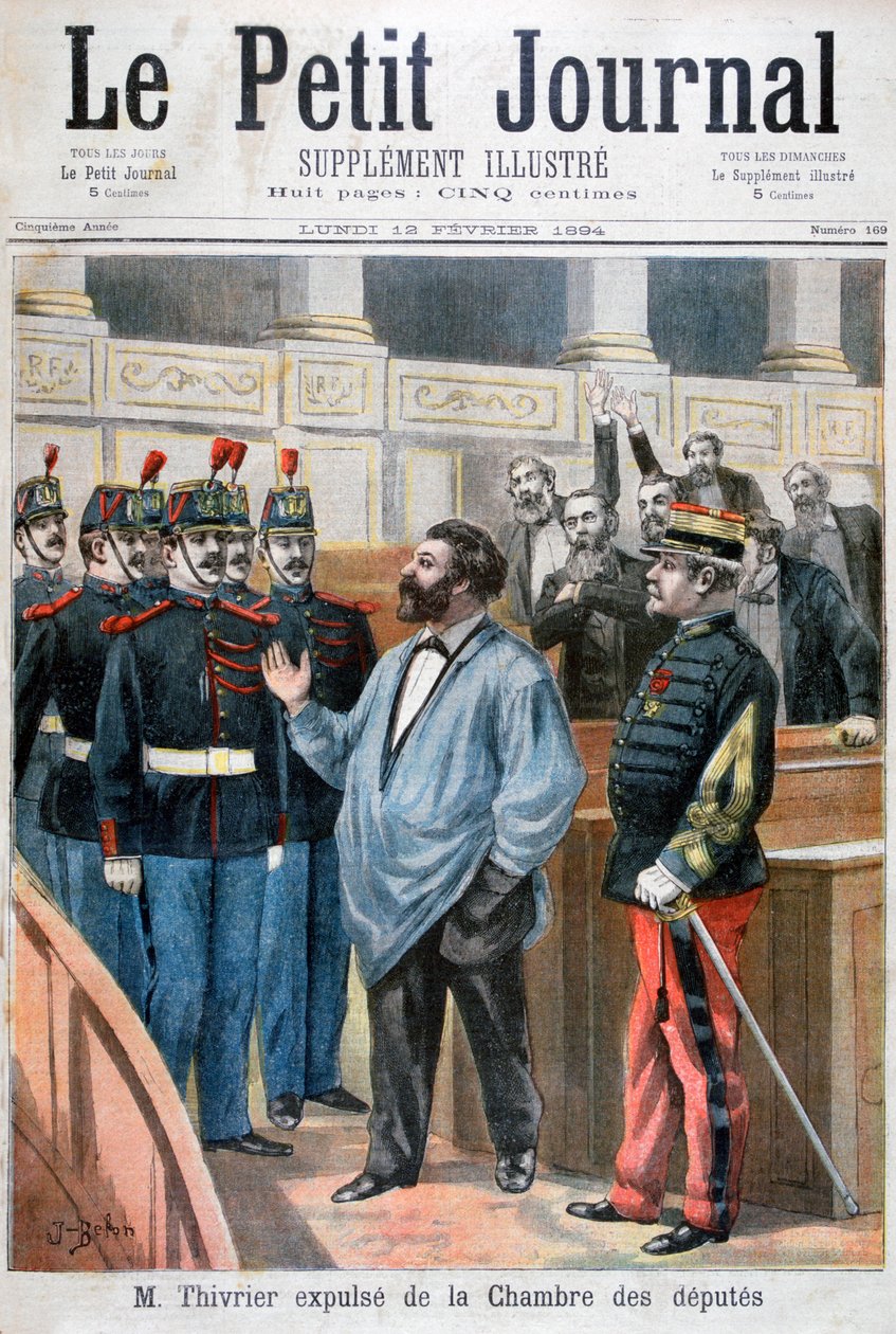 Christophe Thivrier utvist fra Deputertkammeret, Paris, 1894 av Jose Belon