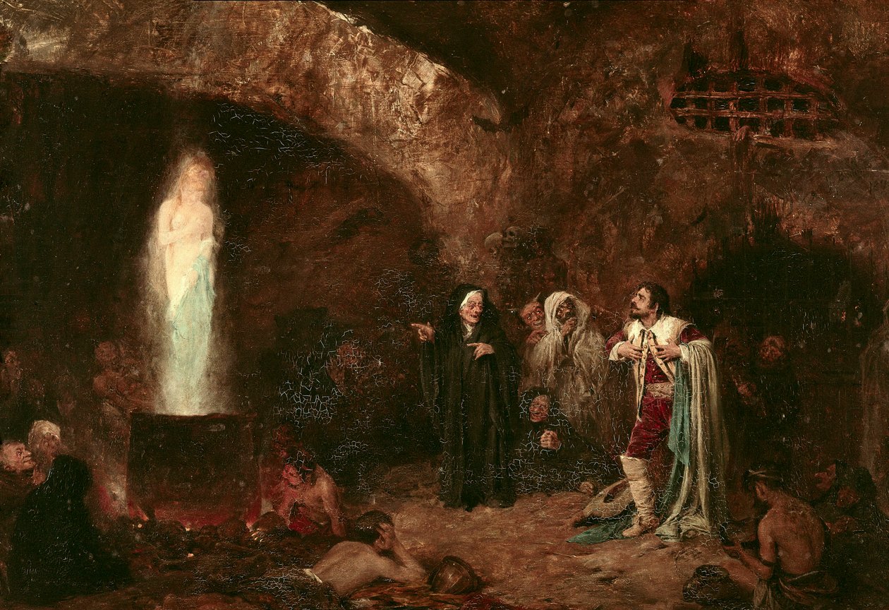 "Heksene eller Faust" Illustrasjon for arbeidet til Johann Wolfgang von Goethe (1749-1832) (maleri) av Jose Benlliure y Gil