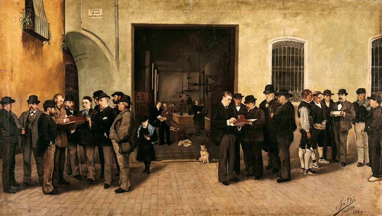 "" The Saffron Trade "" Maleri av Jose Bru Albinana (1800-tallet) 1880 Valencia. Museum of Bellas Artes San Pio V. av Jose Bru Albinana