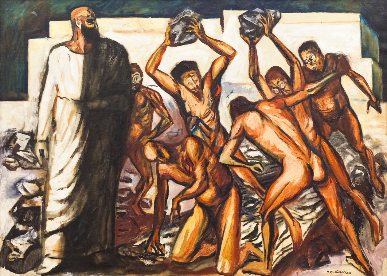 St. Stefans martyrium av José Clemente Orozco