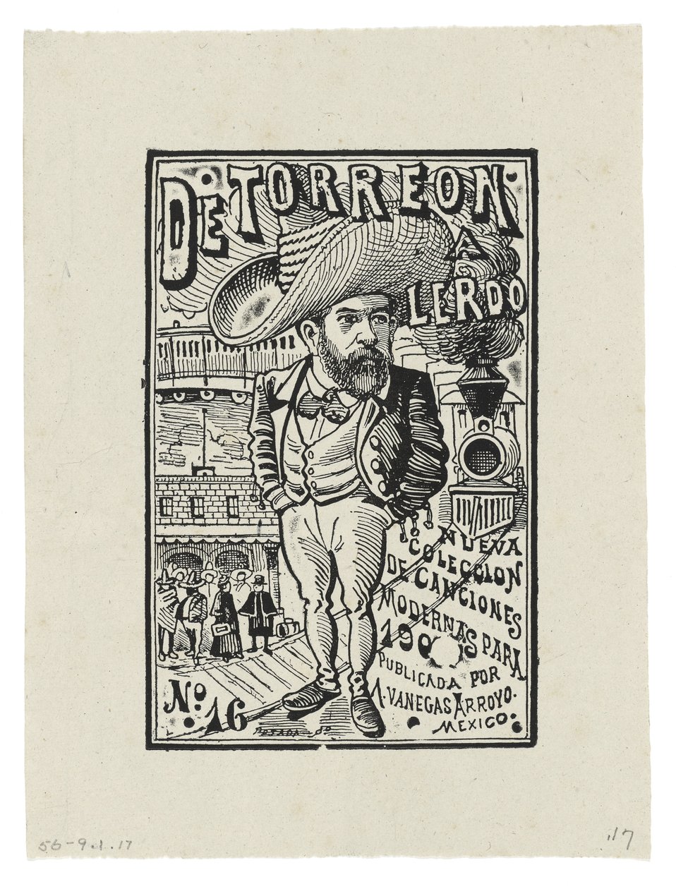 Fra Torreón til Lerdo, ca. 1905, trykt 1942 (gravering) av José Guadalupe Posada