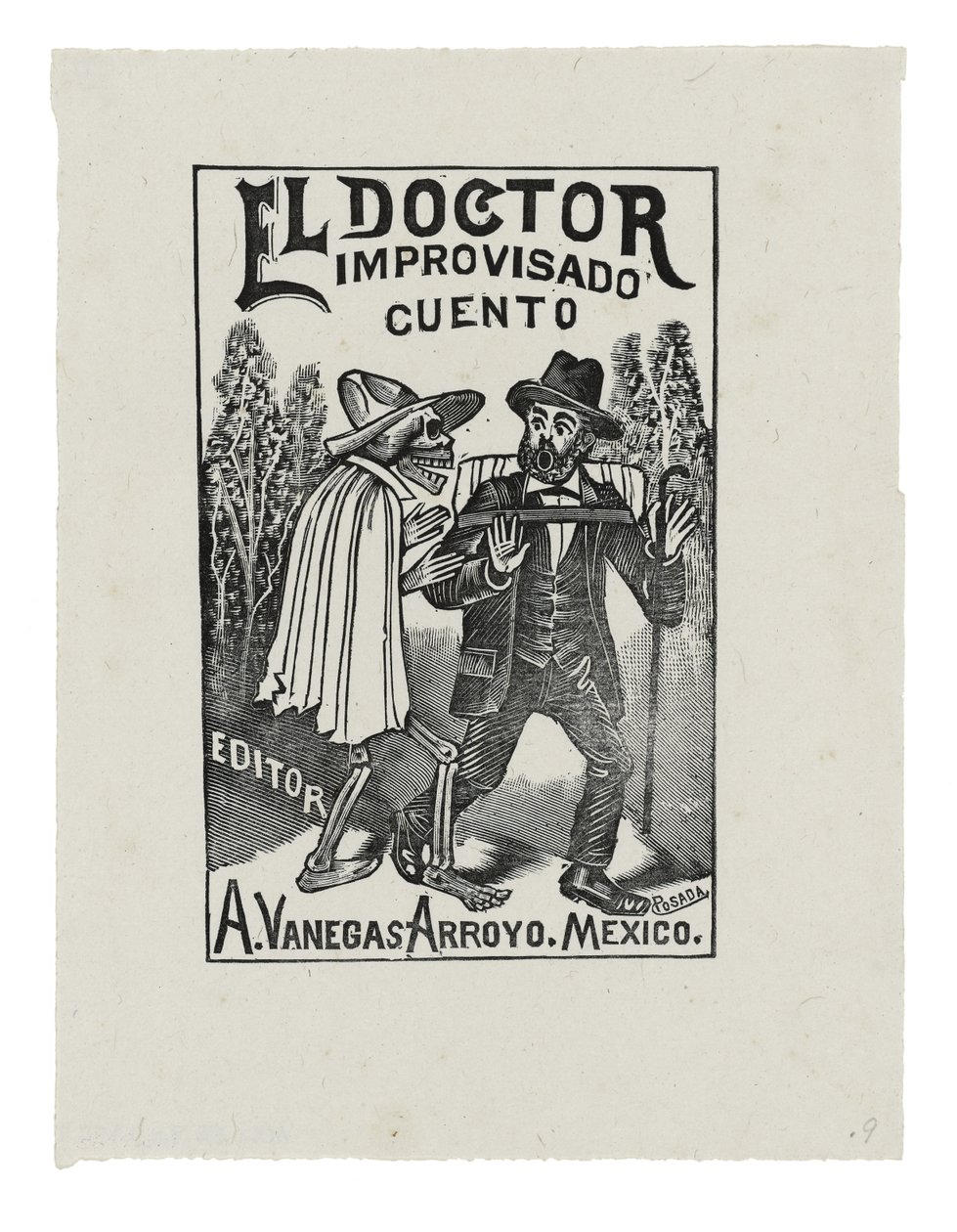 The Impromptu Doctor Tale, ca. 1888-1913, trykt 1942 (gravering) av José Guadalupe Posada