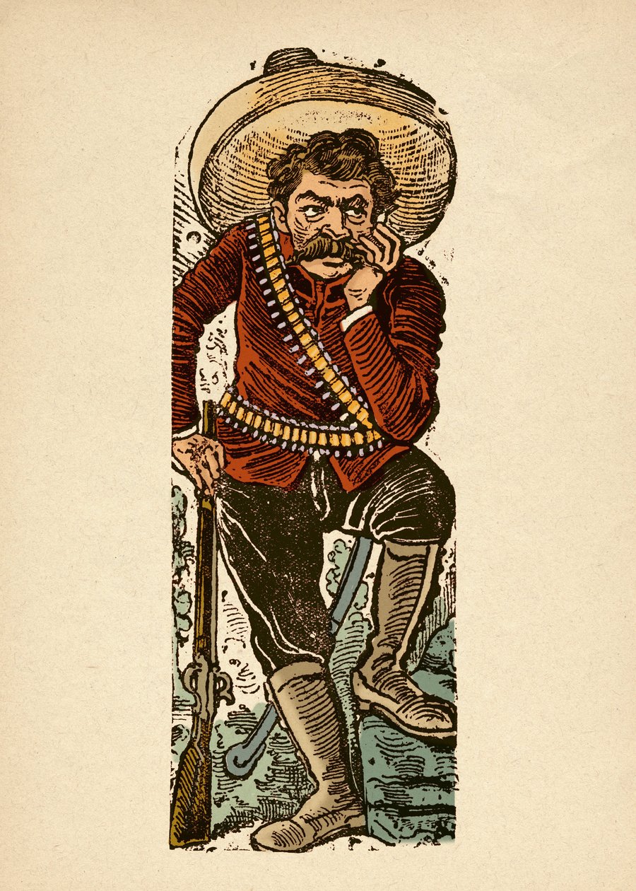 «Genovevo av O». Portrett av den revolusjonære Genovevo av O (1876–1952) under kommando av Emiliano Zapata (1879–1919) Mexico 1910–1912 av Jose Guadalupe Posada