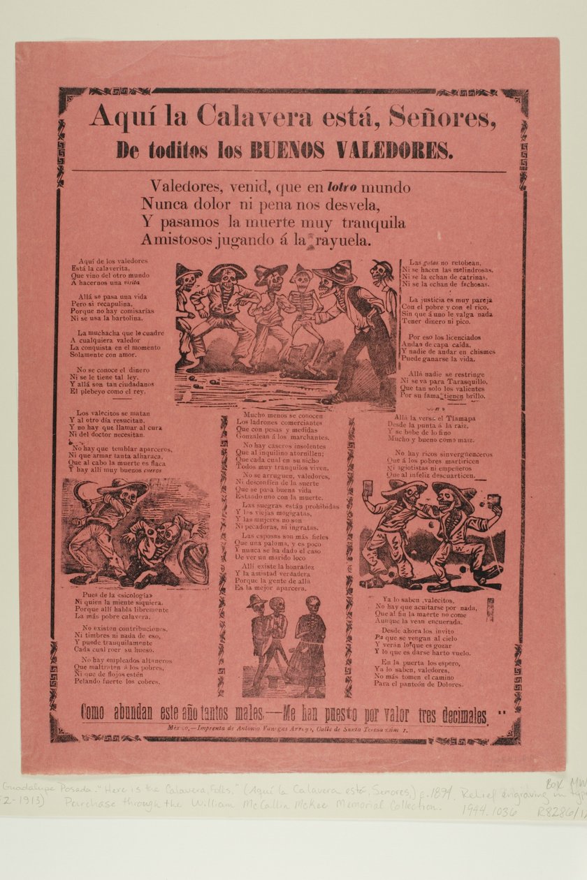Hier sind die Calavera-Leute, alle guten Verteidiger av José Guadalupe Posada