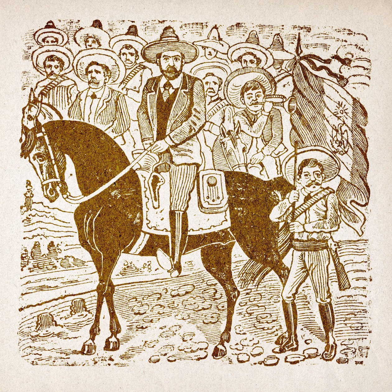 Mexico, den meksikanske revolusjonen av Jose Guadalupe Posada