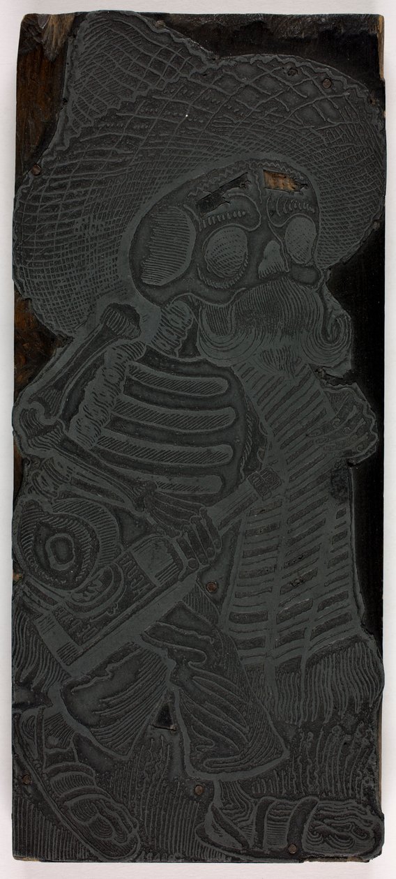 Trykkblokk for Massenes Calavera, nr. 2 av José Guadalupe Posada