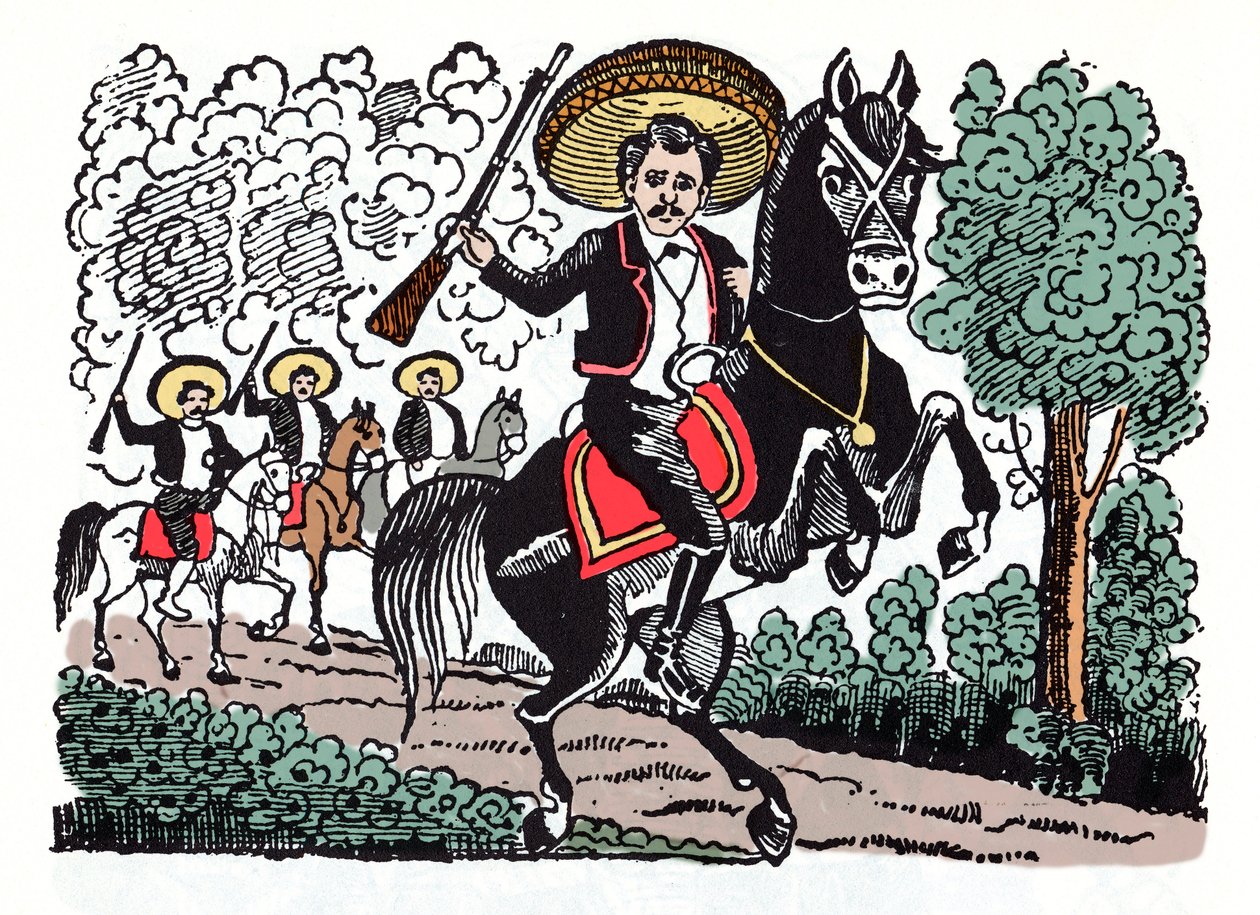 Romero Macario - Den meksikanske revolusjonen (1910-1920) Xylografi av Jose Guadalupe Posada (1852-1913) av José Guadalupe Posada