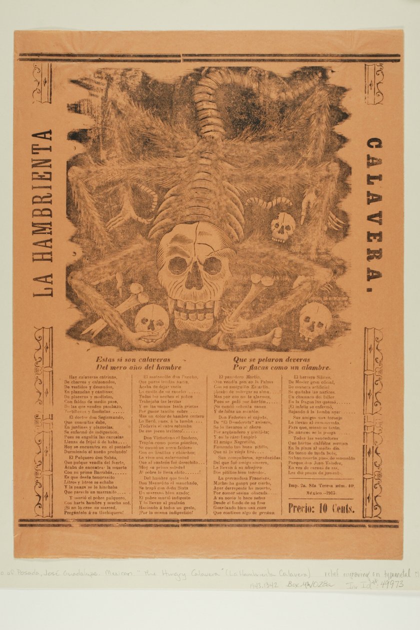 Die verhungernde Calavera av José Guadalupe Posada