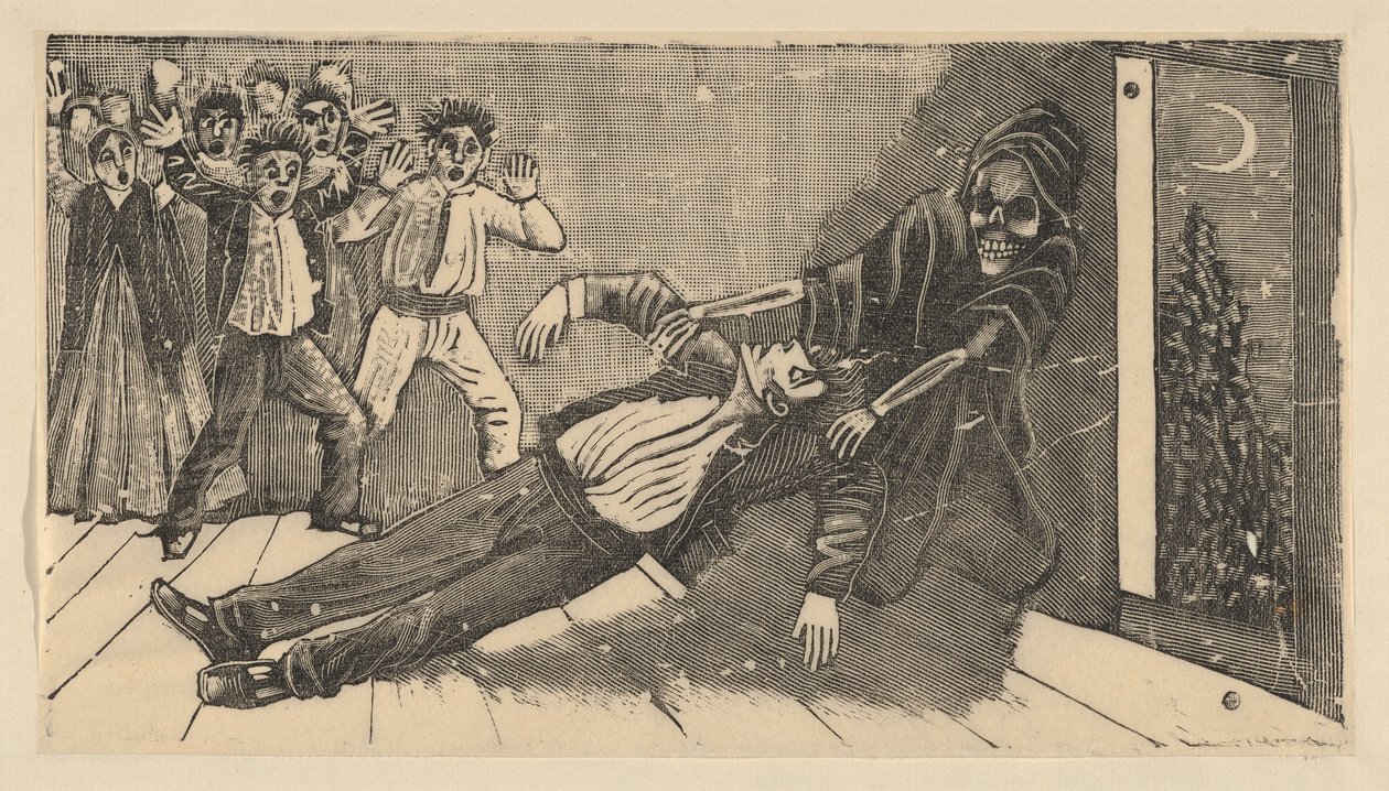 Don Juan Manuels spøkelses åpenbaring for Pachita la Alfajorera av José Guadalupe Posada