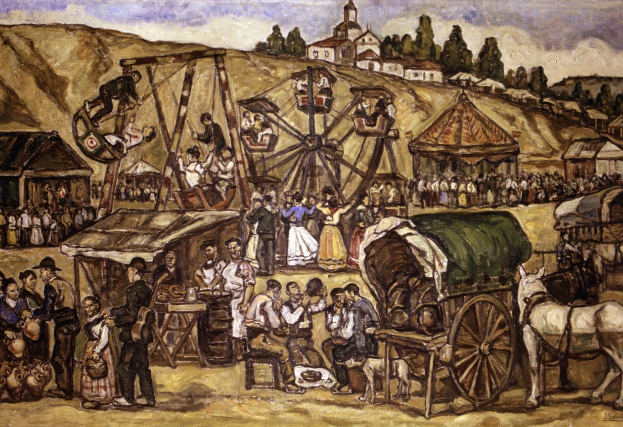 Messe i San Isidro Meadows, Madrid av Jose Gutierrez Solana