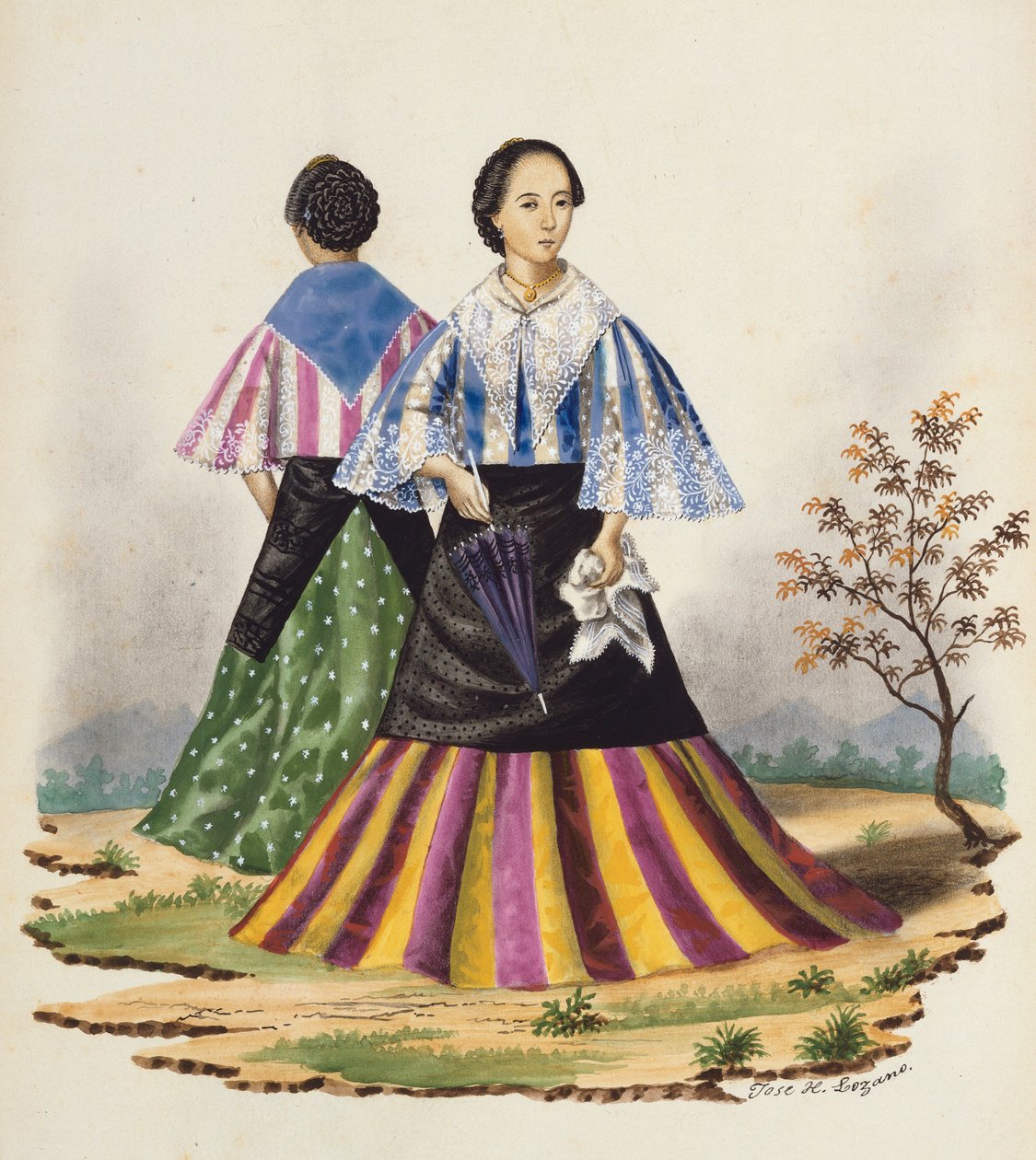 Manila and it's Environs: Mestizas Promenading av Jose Honorato Lozano