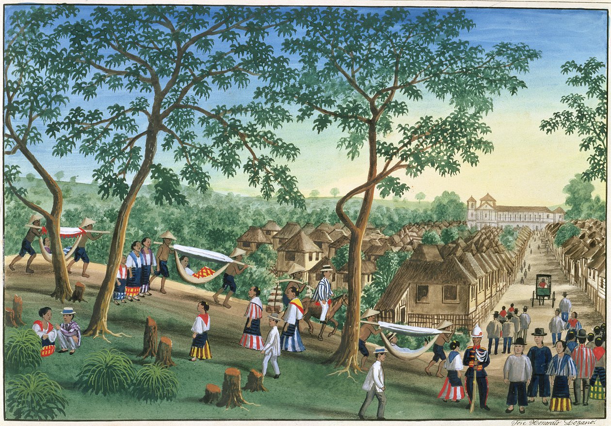Utflukt til Antipolo Fiesta, fra "The Febus Album of Views In and Around Manila", ca. 1845 av Jose Honorato Lozano