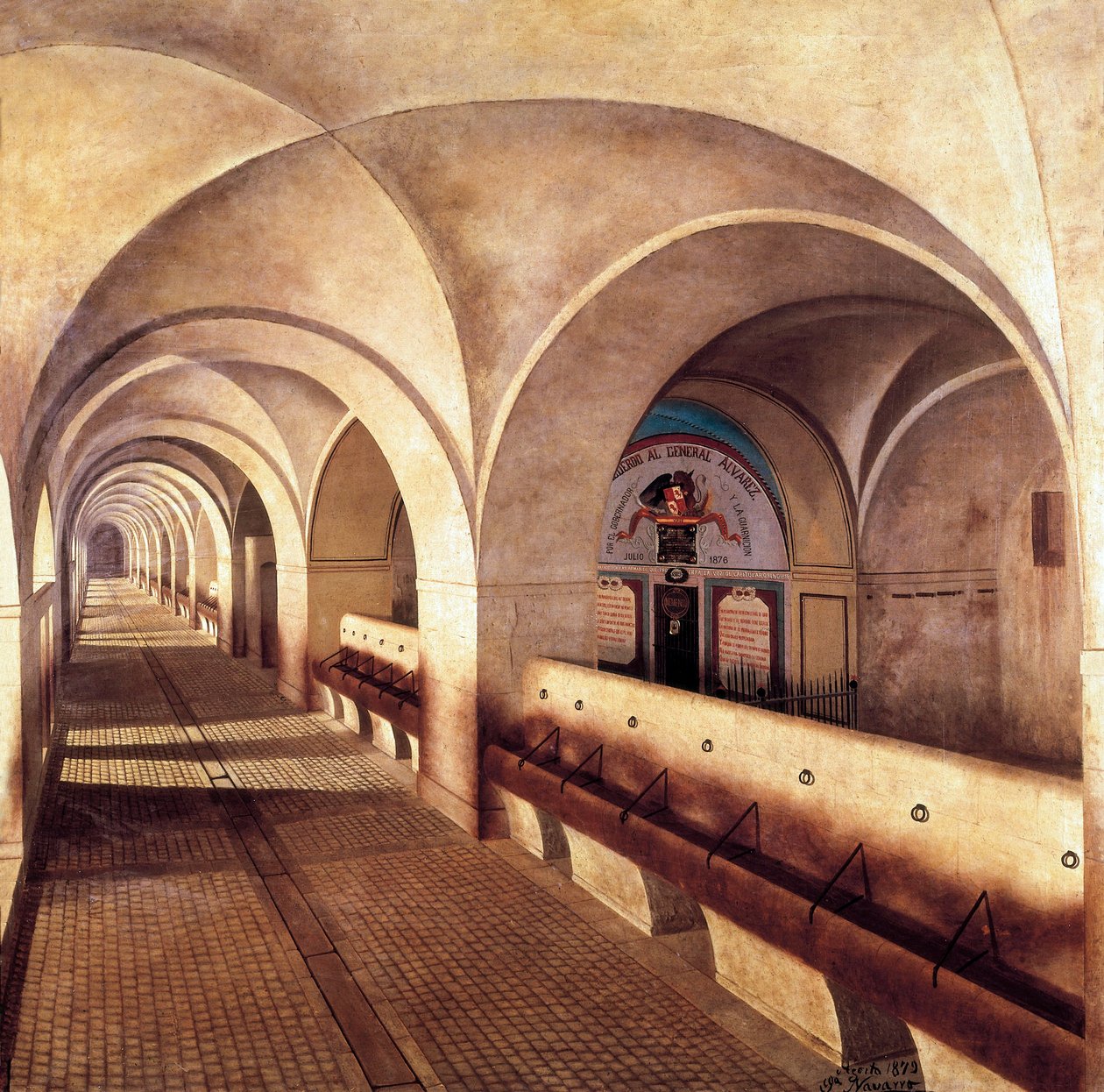 Stallen til slottet San Fernando de Figuieres, beleiret av franskmennene i 1809, under den spanske uavhengighetskrigen (1808-1814), døren til venstre er døren til fengselet til Mariano Alvarez de Castro (1749-1810) , offiser og militærguvernør i G av Jose Lafita y Blanco
