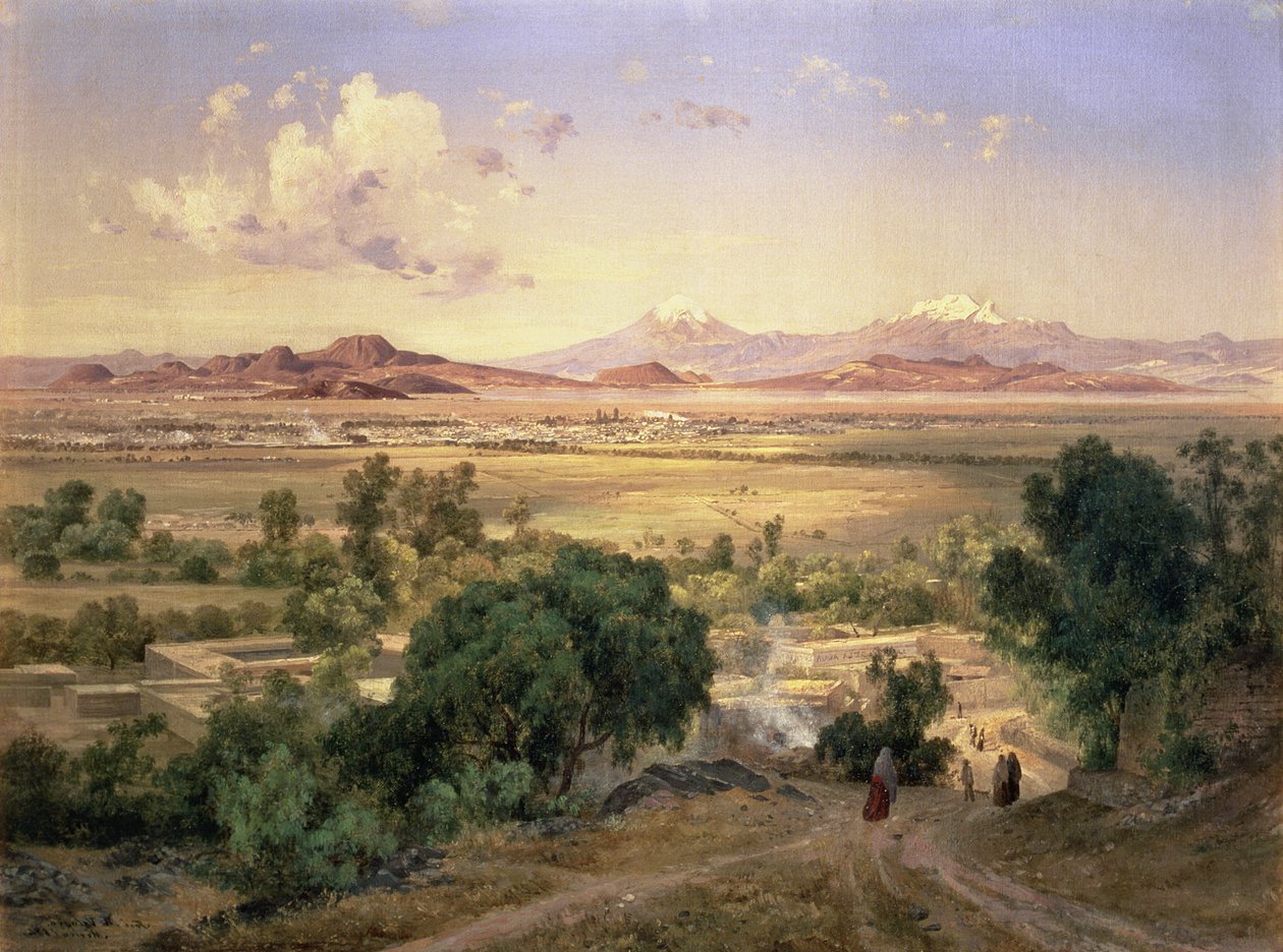 The Valley of Mexico fra Low Ridge of Tacubaya av José María Velasco