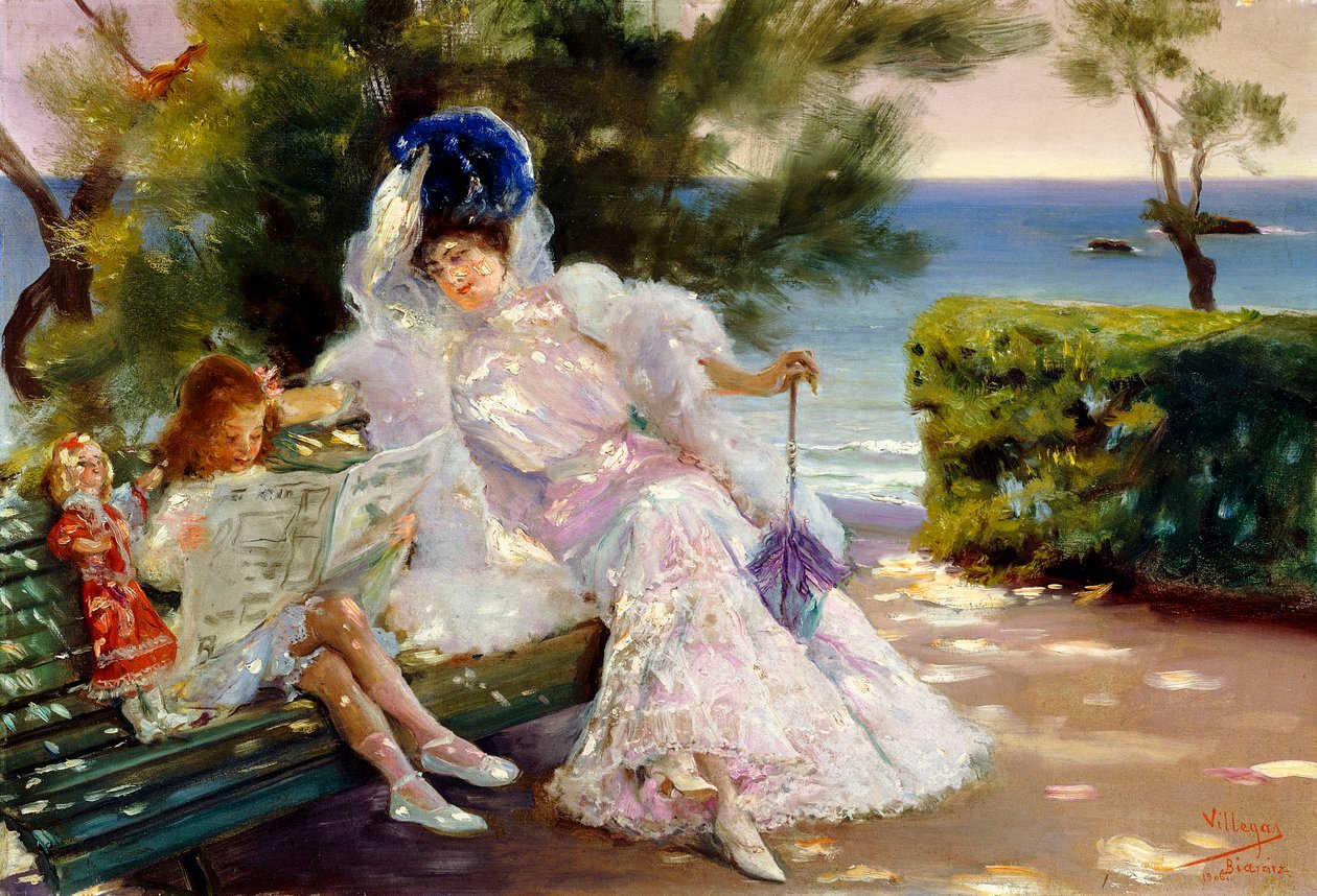 Ettermiddag ved havet, Biarritz av Jose Villegas Cordero