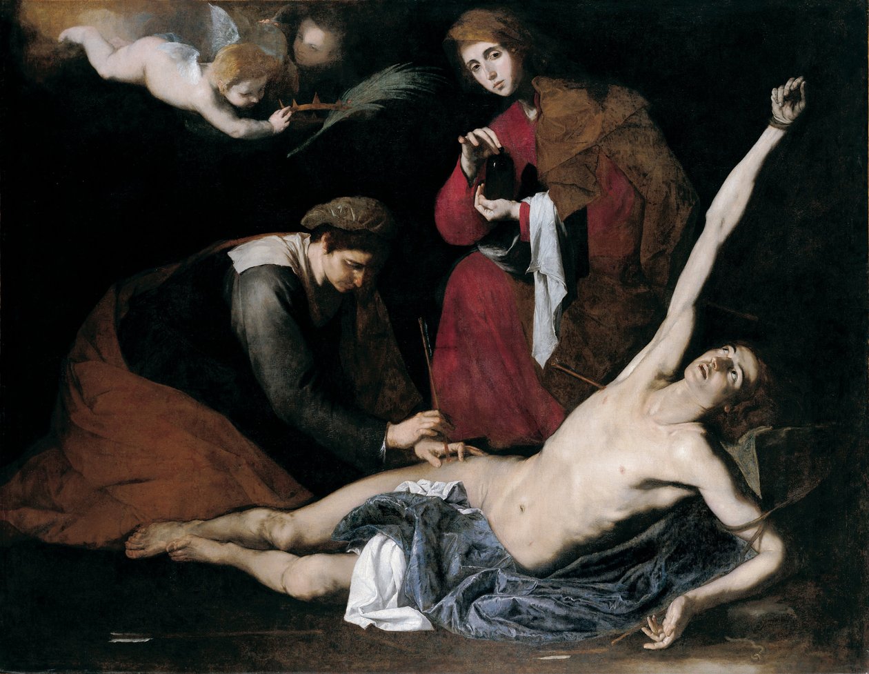Saint Sebastian Tended by the Holy Women, ca. 1621 av Jose de Ribera