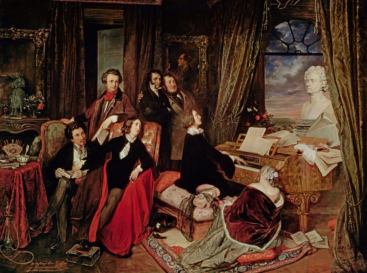 Liszt ved pianoet, 1840 av Josef Danhauser