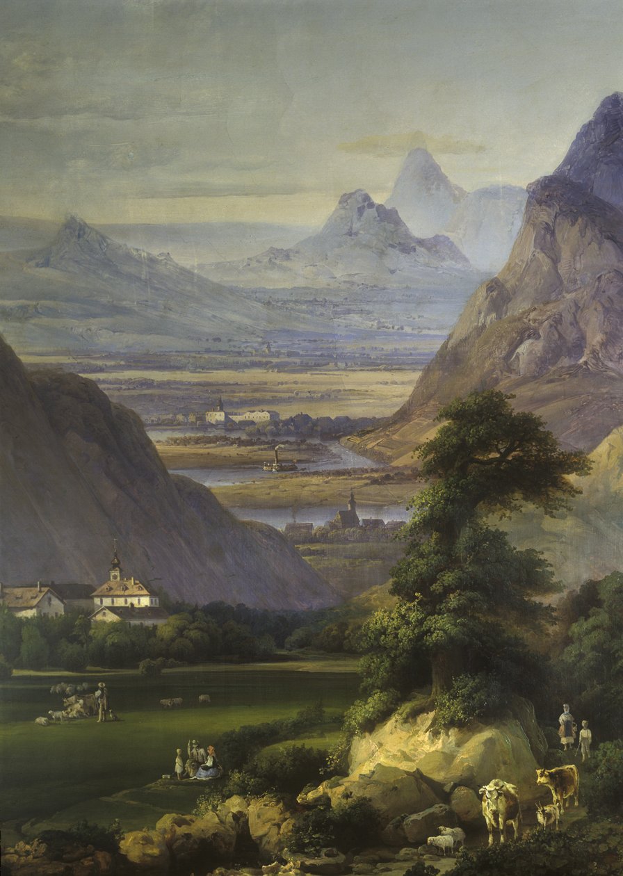 Landskap nær Kamýk, 1850-tallet (veggmaleri) av Josef Matj Navrátil