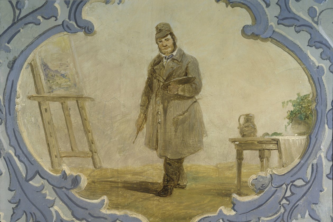 Selvportrett, 1850-tallet (veggmaleri) av Josef Matj Navrátil