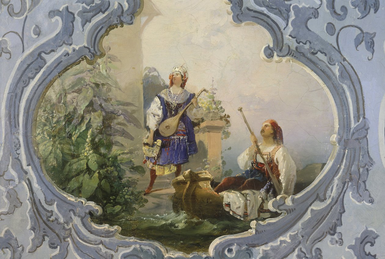 Bortføringen fra Seraglio, 1850-tallet (veggmaleri) av Josef Matj Navrátil