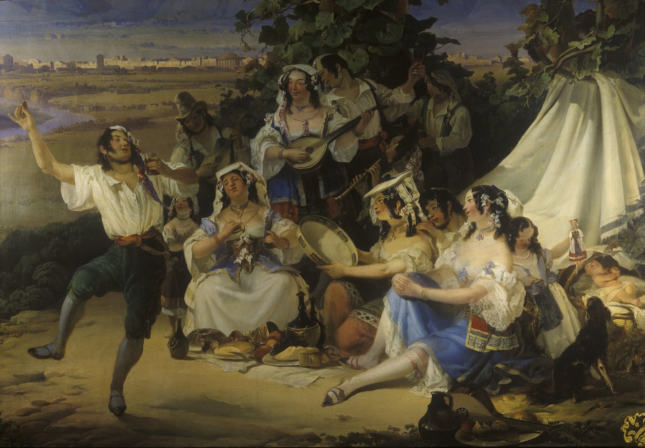 Torino, Monte Superga, 1850-tallet (veggmaleri) av Josef Matj Navrátil