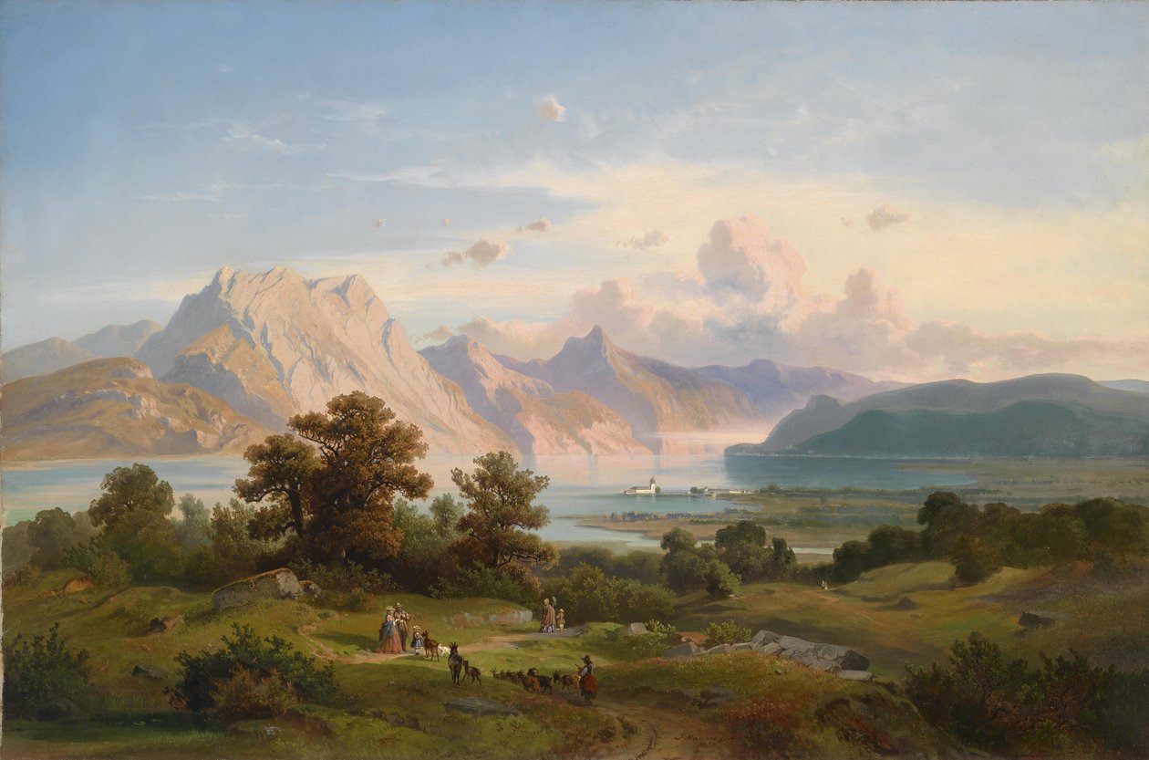 Utsikt over Orth Castle ved Lake Traunsee av Josef Mayburger