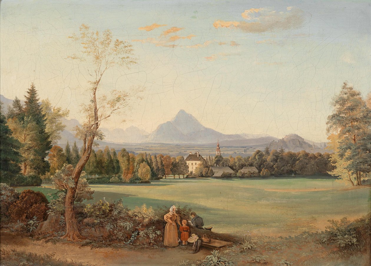 Utsikt over Hohensalzburg festning fra Aigen av Josef Mayburger