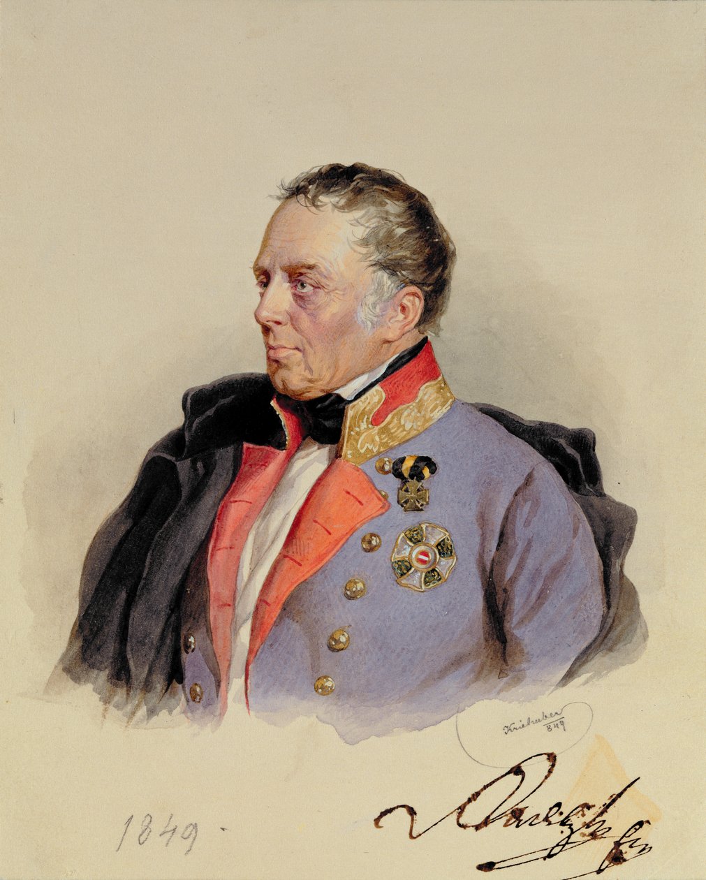 Johann Joseph Wenzel, grev Radetzky (1766-1858) guvernør for de Lombardo-venetianske territoriene på midten av 1800-tallet, 1849 av Josef Nikolaus Kriehuber