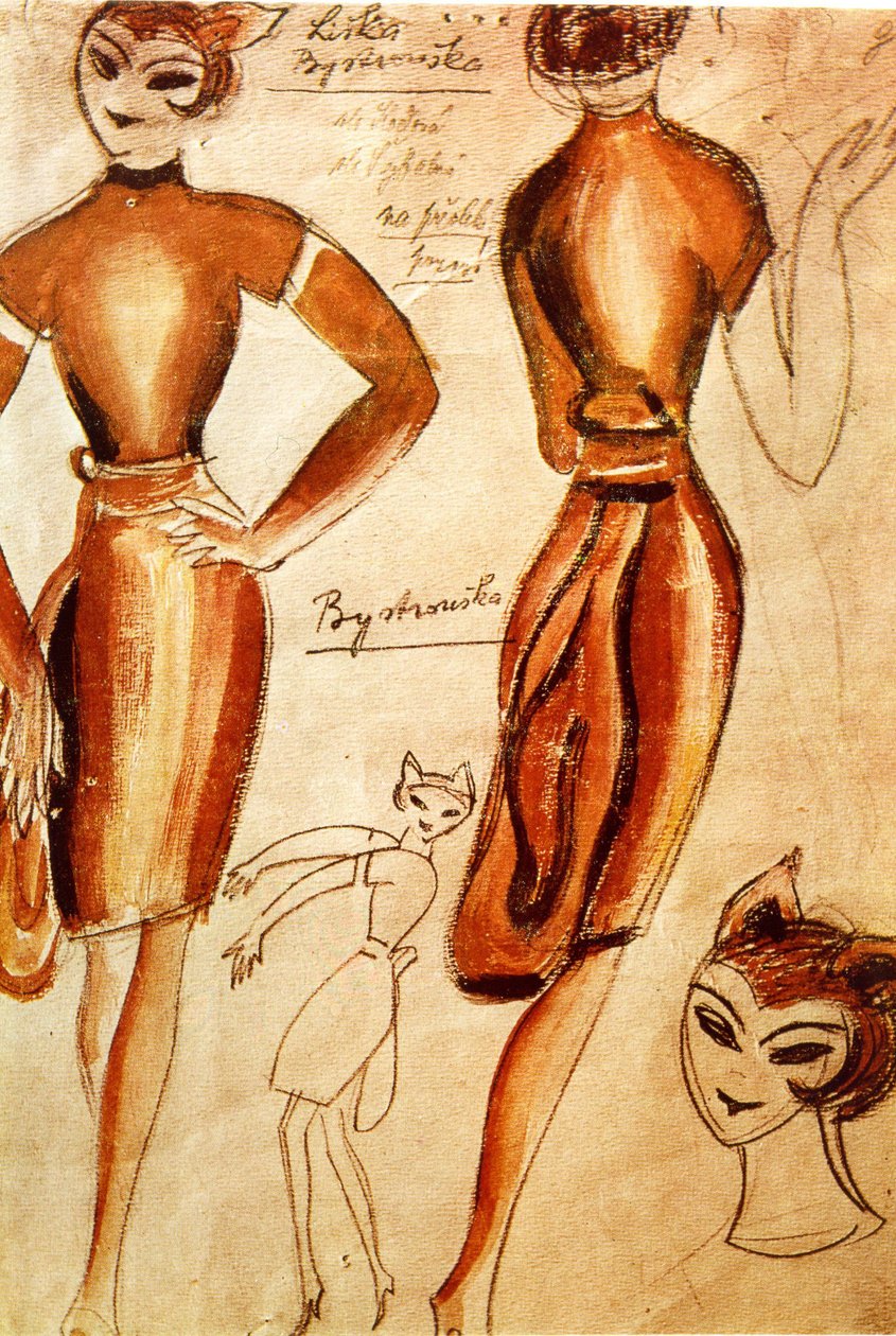 Leos JANACEK opera The Cunning Little Vixen Costume design av Josef Capek ( 1887-1945 ) for Praha premiere av Josef Čapek
