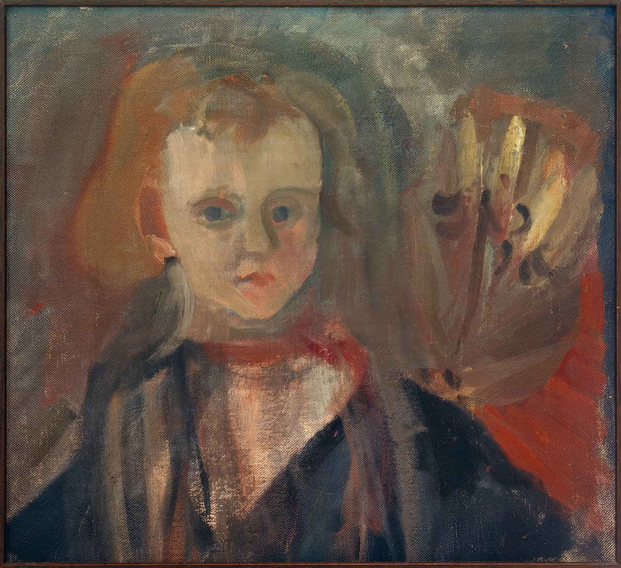 Portrett av et barn med en blomst av Josef Alfons Wirth