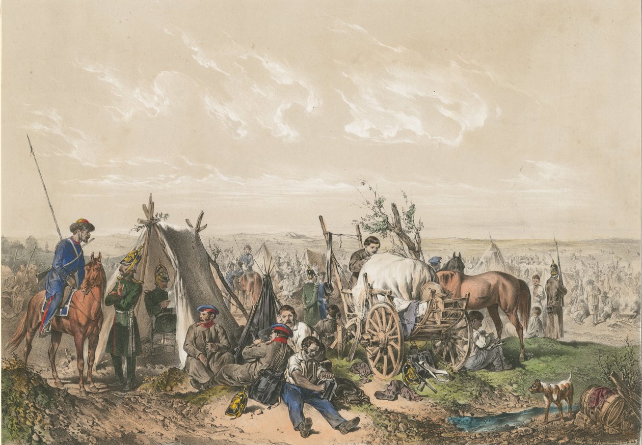 En scene fra uavhengighetskrigen i Ungarn i 1849, ca. 1849 av Josef Anton Strassgschwandtner