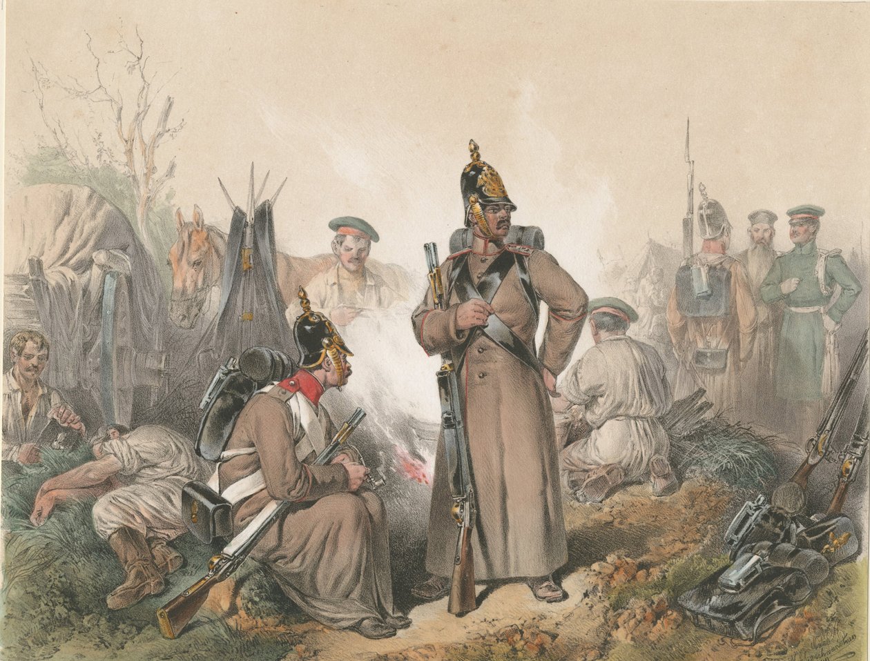 En scene fra uavhengighetskrigen i Ungarn i 1849, ca. 1849 av Josef Anton Strassgschwandtner