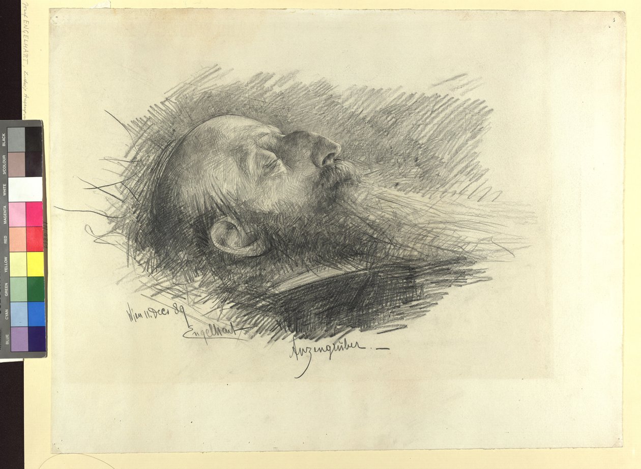 Ludwig Anzengruber på dødsleiet av Josef Engelhart
