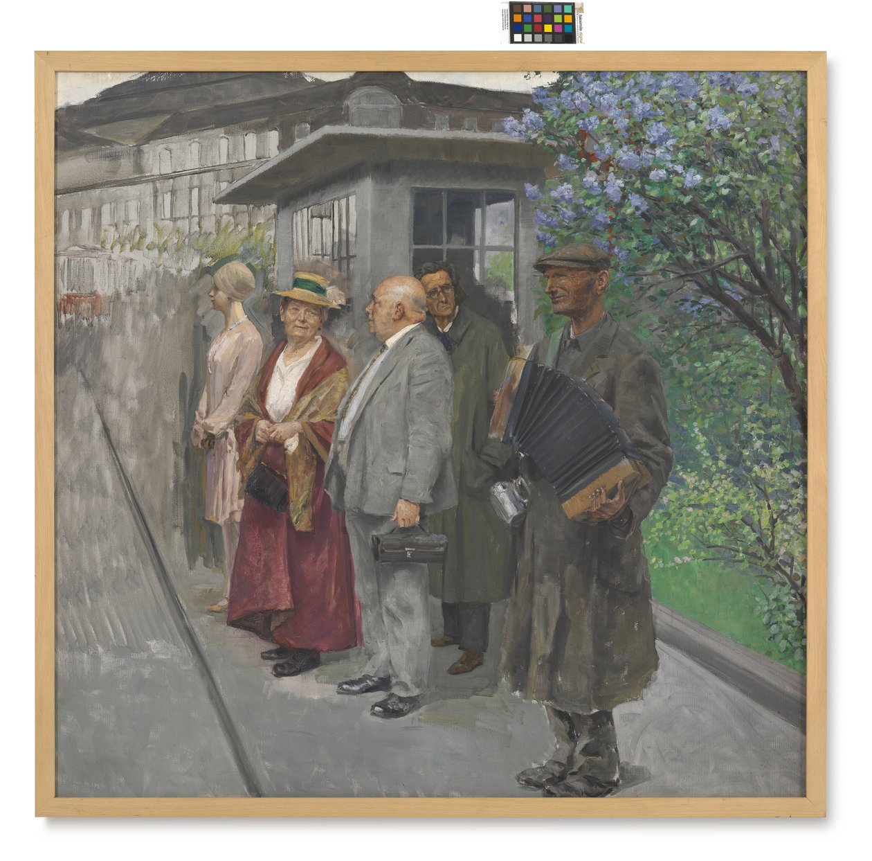 Venter på linje 2 (trikkeholdeplass) av Josef Engelhart