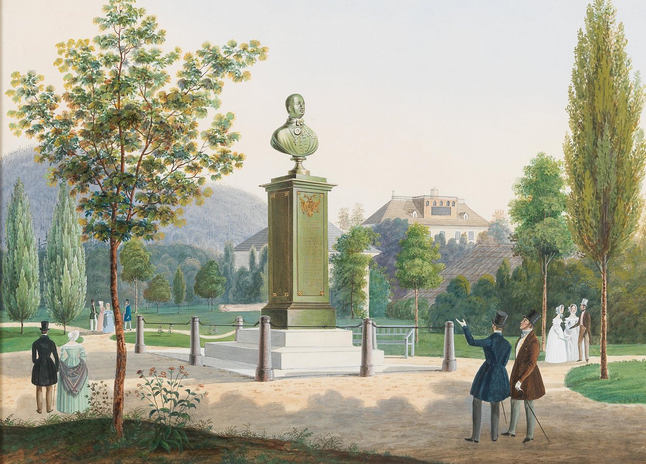 Erkehertug Rudolf, kardinal erkebiskop av Olomouc-monumentet i Ischl. av Josef Hafner