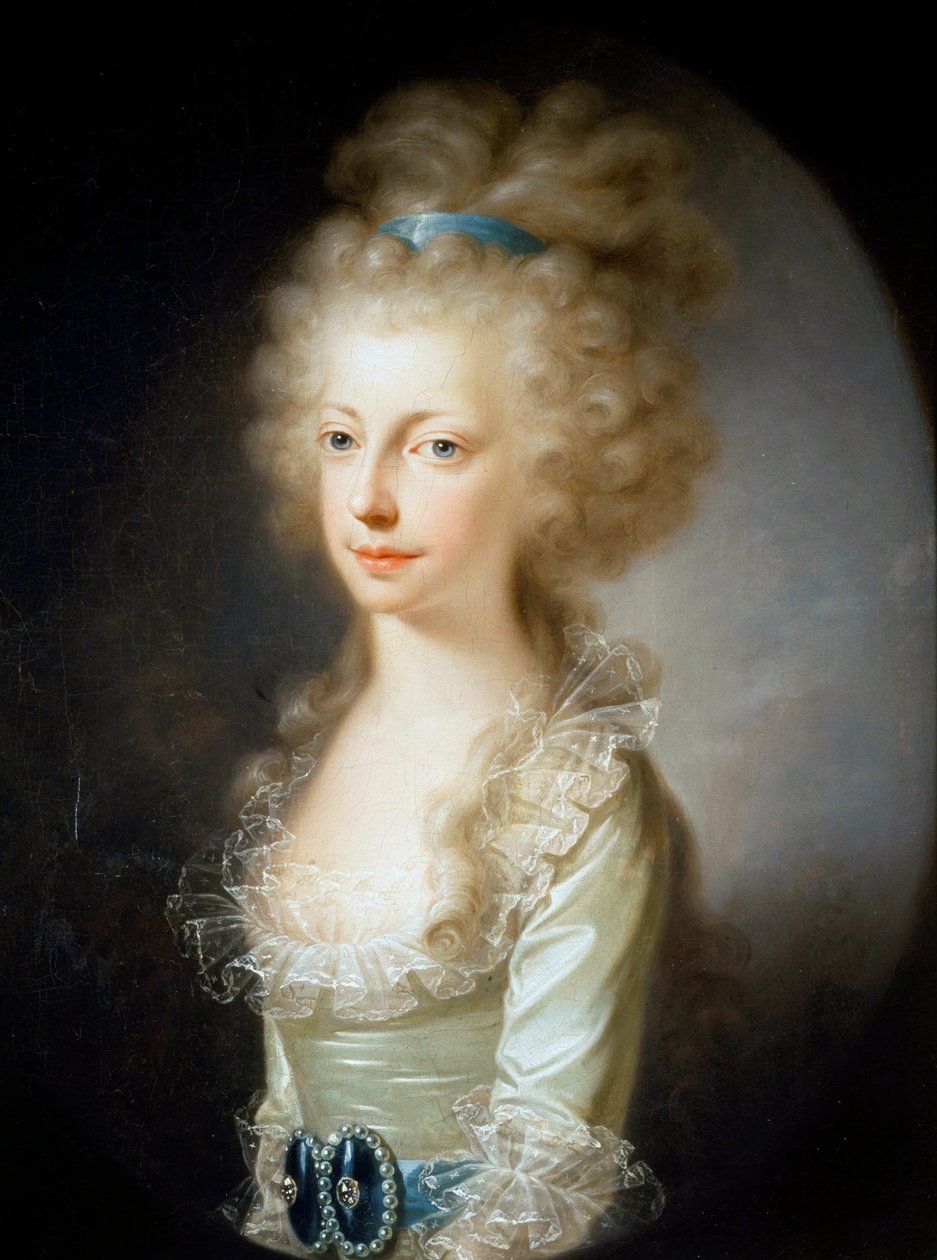 Portrett av erkehertuginne Maria Clementina av Østerrike 1777-1801, 1796. av Josef Hickel