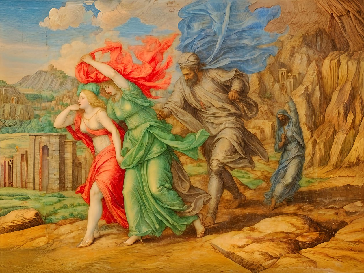 A1_Genesis_26-Flykt fra Sodoma og Gomorra av Josef Johann Michel