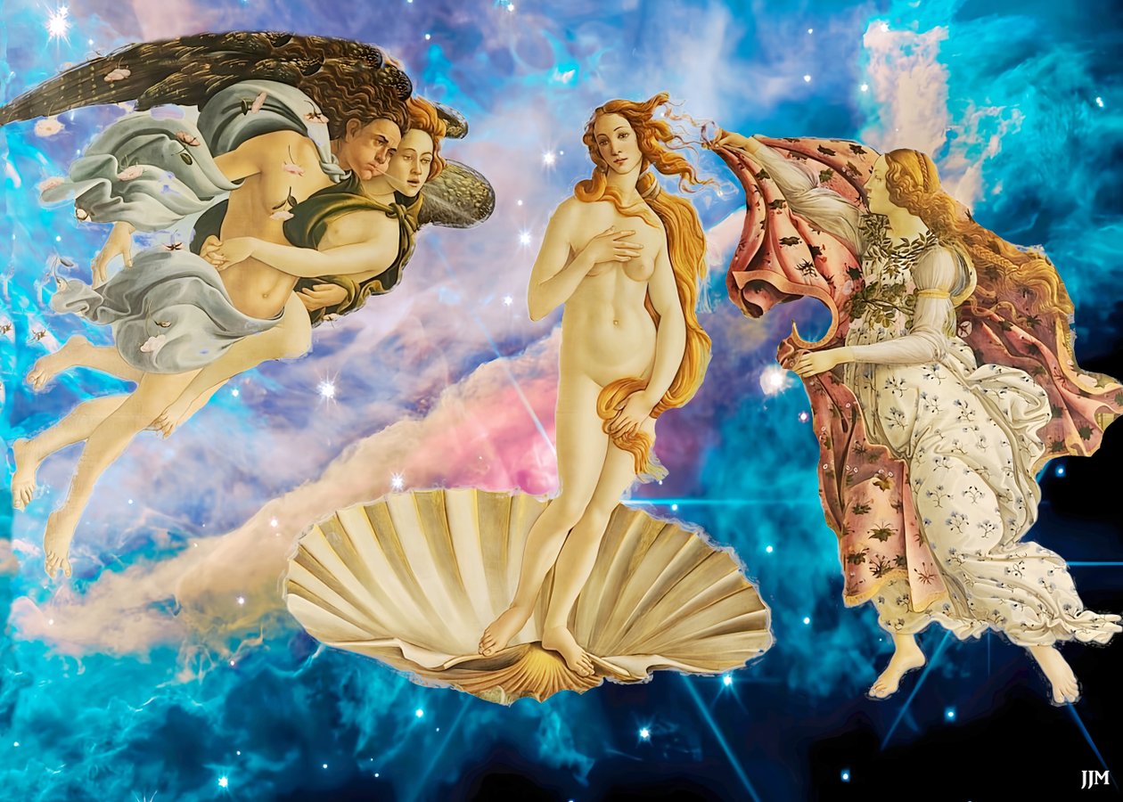 JJM-gjenskap: Botticelli-S_The Birth of Venus+JWST av Josef Johann Michel