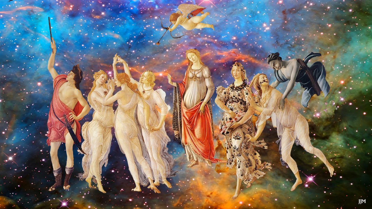 JJM-gjenskap: Botticelli-S_La Primavera+JWST av Josef Johann Michel