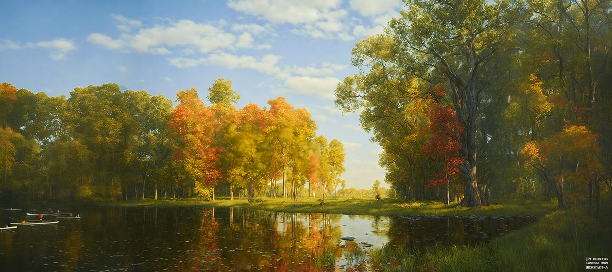 JJM gjenskaper Bierstadt-A: Autumn Forest av Josef Johann Michel