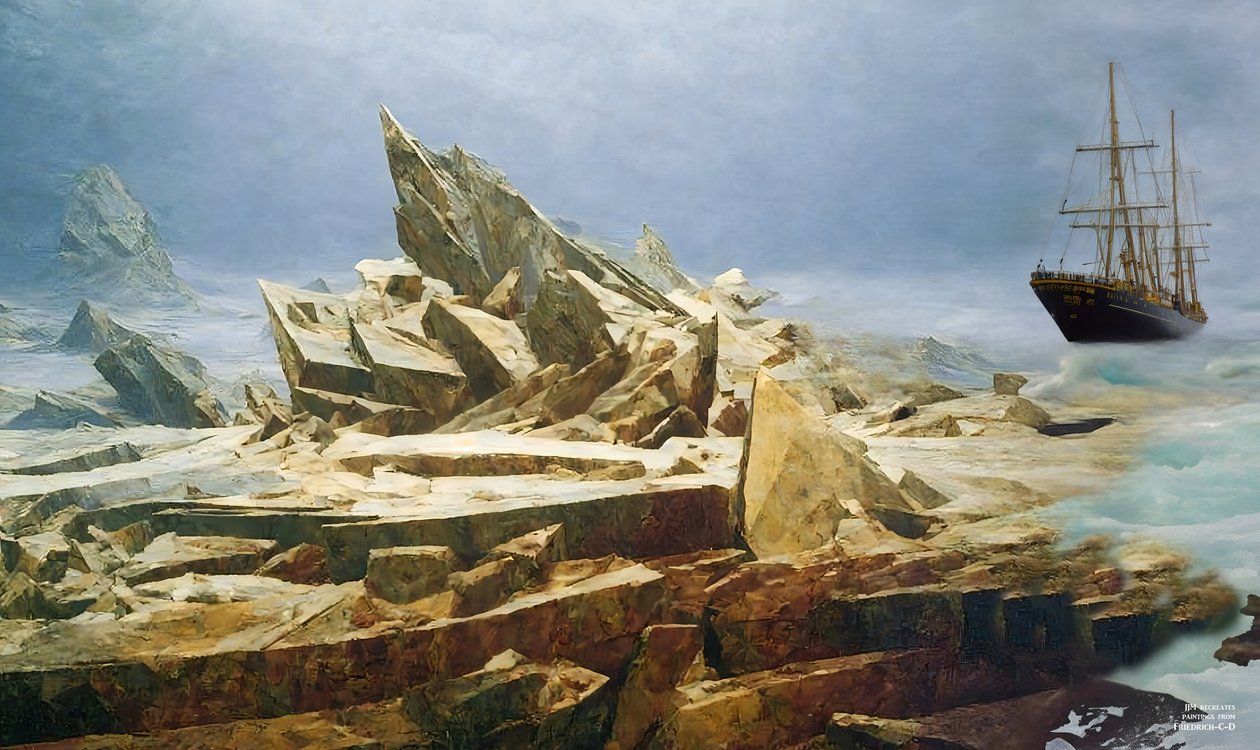 JJM gjenskaper Friedrich-CD: The Arctic Ocean (før ulykken) av Josef Johann Michel