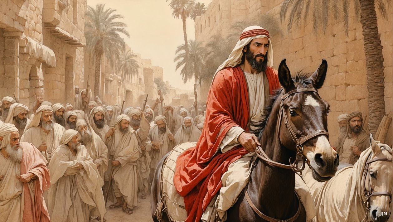 Jesus_går inn i Jerusalem_04 av Josef Johann Michel