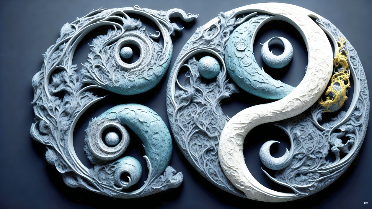 enkaustisk Feng Shui-konsept av YIN OG YANG _02 av Josef Johann Michel
