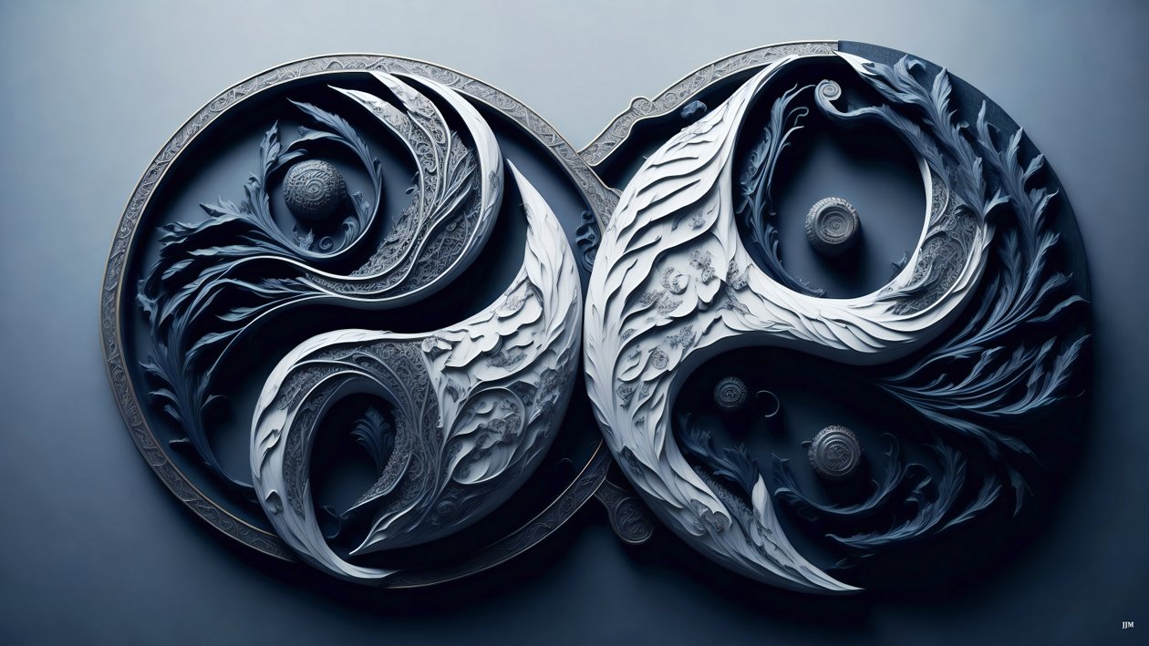 enkaustisk Feng Shui-konsept av YIN OG YANG _05 av Josef Johann Michel