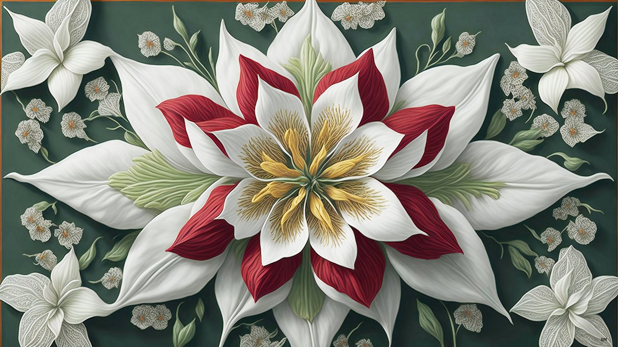 mandala: Amaryllis elementer_01 av Josef Johann Michel