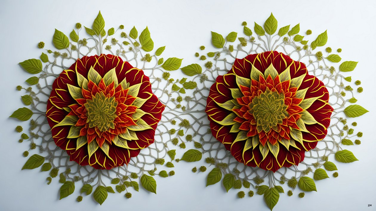 mandala: hibiscus-flower elements_01 av Josef Johann Michel
