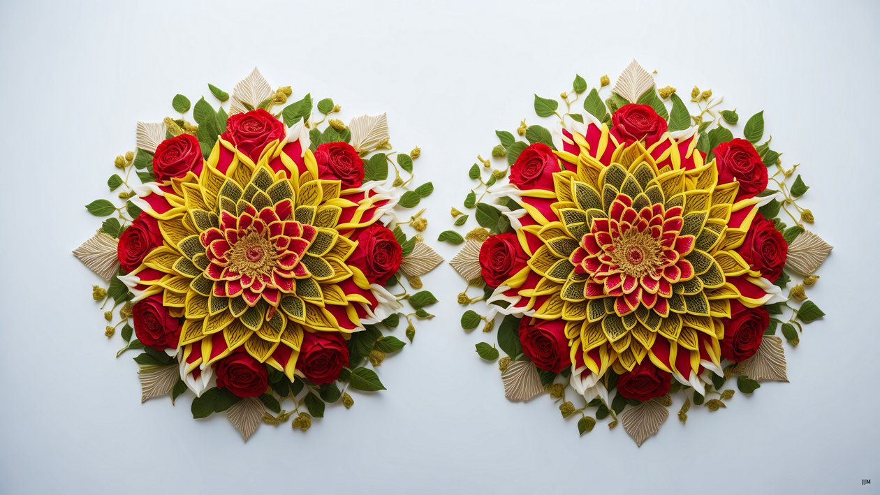 mandala: rose-flower elements_01 av Josef Johann Michel