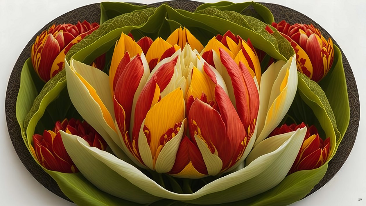 mandala: tulipanelementer_01 av Josef Johann Michel