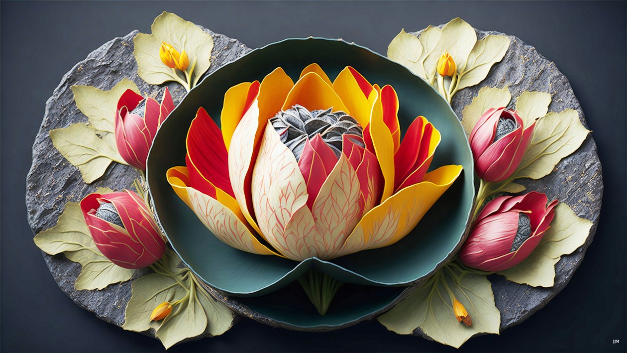 mandala: tulipanelementer_02 av Josef Johann Michel