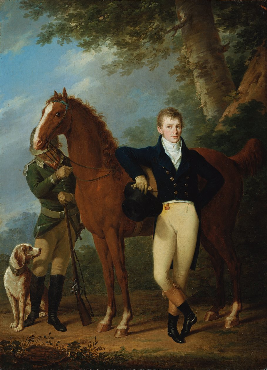 Klokkestifteren Johann Caspar Hofbauer med hest og jeger av Josef Kreutzinger